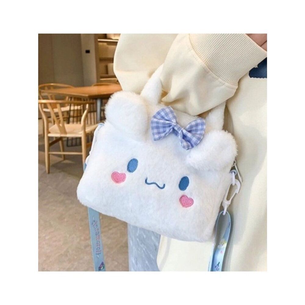 Hello Kitty Cinnamoroll Faux Fur Plush Handbag Crossbody Shoulder Bag Purse